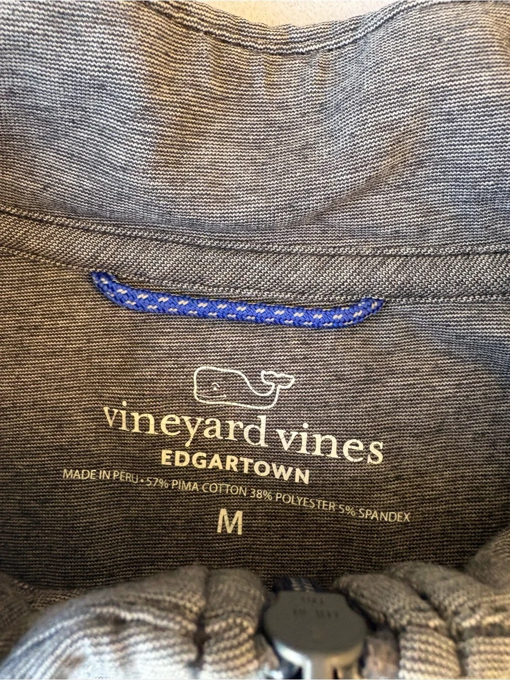 Vineyard Vines Edgartown Heathered Gray Quarter Zip Pima Cotton Pullover M prep